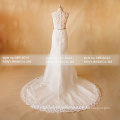 MB16014 High Neck Design Lace Appliqued See-through Back Sexy Wedding Dresses A-Line Classic Beaded Sash Beautiful Wedding Gown